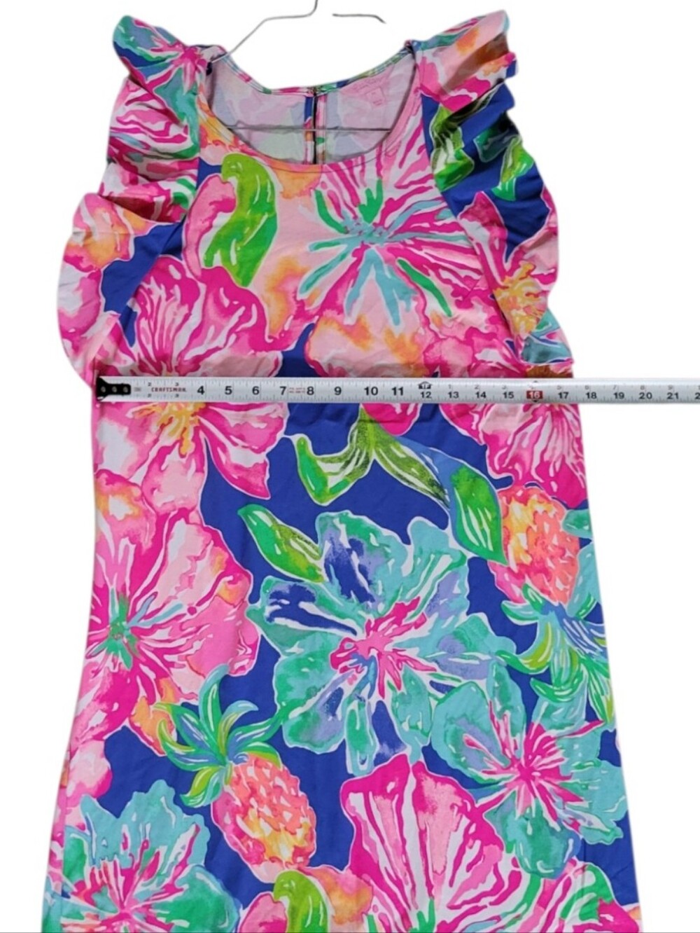 Lilly Pulitzer Utopia Esmeralda Tropical Flower Dress Pink Blue Women Medium - Picture 6 of 9